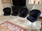 4 Richmond Pippa eetkamerstoelen zwart met goud, Gebruikt, Zwart, Ophalen of Verzenden, Stijlvol, luxe