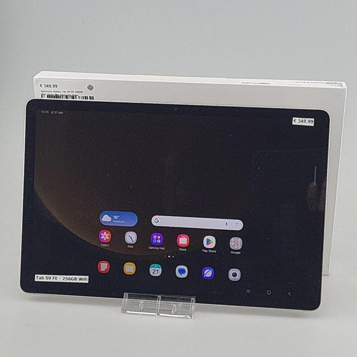 Samsung Galaxy Tab S9 FE 256GB WiFi Silver Met Samsung Hoes, Computers en Software, Android Tablets, Zo goed als nieuw