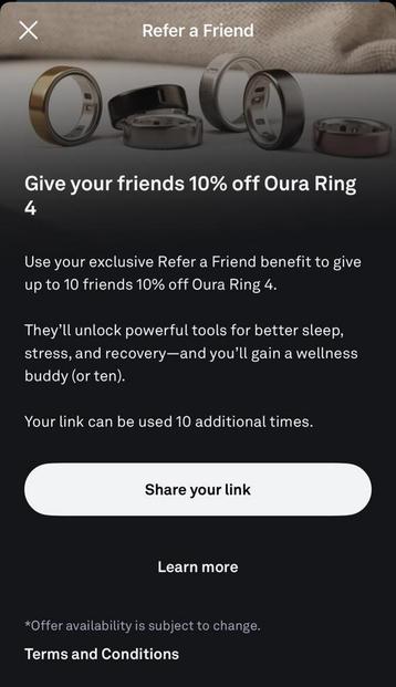 Oura ring 10% discount beschikbaar voor biedingen