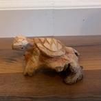 Handgemaakte houten schildpad op parasiet hout  - mini, Antiek en Kunst, Ophalen of Verzenden