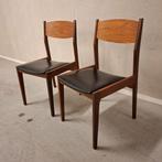Set jaren 60 slaapkamer stoeltjes, Huis en Inrichting, Stoelen, Ophalen, Zo goed als nieuw, Zwart, Twee
