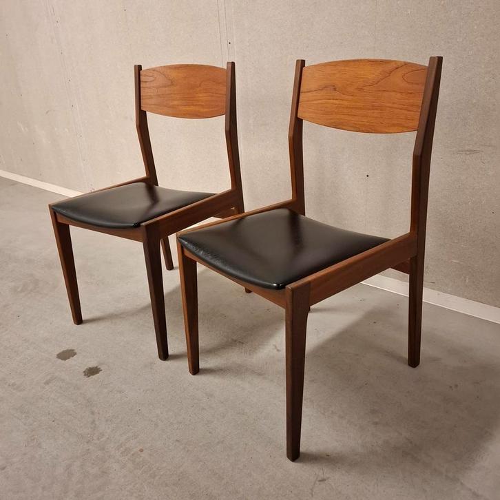 Set jaren 60 slaapkamer stoeltjes, Huis en Inrichting, Stoelen, Zo goed als nieuw, Twee, Zwart, Ophalen