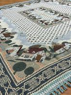 Tafelkleed soepel kleed vierzijdig franje witte huisjes, Antiek en Kunst, Ophalen of Verzenden