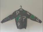 Patta Heavy Cotton Sweater – All-Over Logo Print (Grey/Green, Maat 48/50 (M), Ophalen of Verzenden, Patta, Grijs