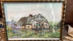 Schilderij. Gesigneerd, onleesbaar. Afmeting: 31x22cm, Ophalen of Verzenden, Schilderij, Minder dan 50 cm