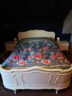 Brocante bed 2 persoons, 160 cm, Gebruikt, Ophalen of Verzenden, Wit