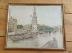 Orig aquarel + tek. Montelbaanstoren Amsterdam G. Limburg, Antiek en Kunst, Kunst | Schilderijen | Klassiek, Ophalen