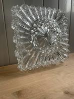 Vintage zware plafondlamp plafonnière geperst glas 1960s, Ophalen of Verzenden, Zo goed als nieuw, Glas