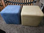 Poef blauw/groen, Huis en Inrichting, Banken | Voetenbanken en Poefen, Ophalen, Minder dan 50 cm, Vierkant, Minder dan 50 cm
