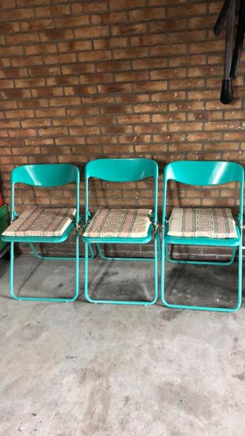 3 st retro vintage klapstoelen beschikbaar voor biedingen