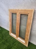 Blank houten dubbel draaikiepraam – met dubbel glas (123 x 1, Ophalen, Gevelraam of Ruit, 120 tot 160 cm, Nieuw
