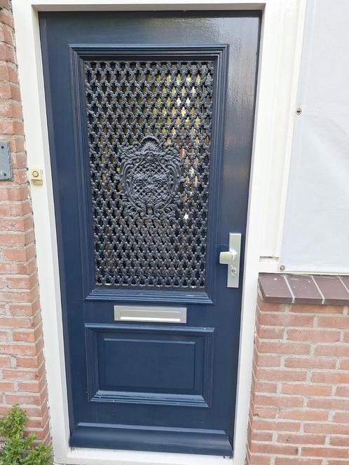 Hardhouten rooster voordeur met klap raam, Doe-het-zelf en Verbouw, Deuren en Horren, Zo goed als nieuw, Buitendeur, 200 tot 215 cm