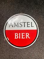 Emaille reclamebord Amstel bier Langcat Bussum bar mancave, Antiek en Kunst, Ophalen of Verzenden