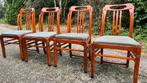 4 Schuitema Jugendstil Eetkamerstoelen, Huis en Inrichting, Stoelen, Ophalen, Gebruikt, Bruin, Vier