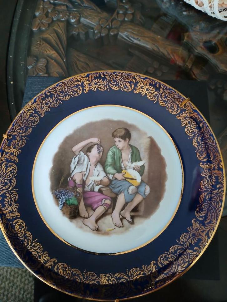 Antiek decoratief bord met kinderscène, Antiek en Kunst, Antiek | Wandborden en Tegels, Ophalen