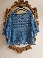 Made in Italy pastel blauw kanten gehaakt over blouse, Made in Italy, Blauw, Blouse of Tuniek, Ophalen of Verzenden
