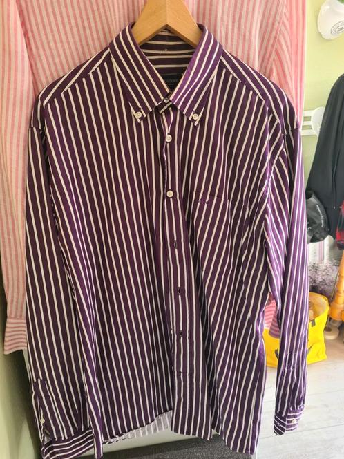 Mc Gregor  blouse/overhemd  maat L paars wit, Kleding | Heren, Overhemden, Gedragen, Halswijdte 41/42 (L), Paars, Ophalen of Verzenden