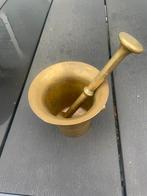 Antieke bronzen vijzel met stamper, Antiek en Kunst, Antiek | Koper en Brons, Ophalen, Brons