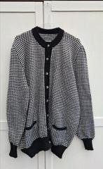 Vintage vest, maat 42/XL - geruit - zwart & wit - warm -90's, ., Zwart, Maat 42/44 (L), Ophalen of Verzenden