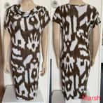 getailleerde jurk marsh wit bruin watervalhal jurkje 36 38, Kleding | Dames, Maat 38/40 (M), Bruin, Marsh, Ophalen of Verzenden
