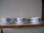 3 Arcopal kleine kop en schotels wit met blauwe bloemetjes, Ophalen of Verzenden, Huis en Inrichting