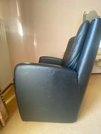 Zwarte leren fauteuil 2 stuks, Ophalen, Zo goed als nieuw, Leer, 75 tot 100 cm