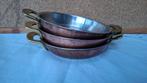 Vintage koperen ovenschotelset, Huis en Inrichting, Keuken | Potten en Pannen, Ophalen, Gebruikt, Overige materialen, Koekenpan of Braadpan