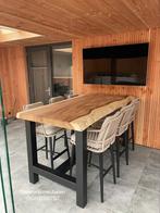 Bartafel Boomstamtafels suar rond deens ovaal epoxy eiken, Ophalen of Verzenden, Nieuw, Vijf personen of meer, 100 tot 150 cm
