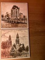 Rotterdam Tegeltjes: Witte Huis & Kerk, Antiek en Kunst, Antiek | Wandborden en Tegels, Ophalen of Verzenden