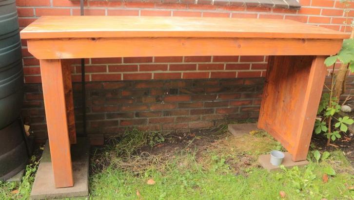 Houten oppottafel buiten tafel, Tuin en Terras, Tuinmeubel-accessoires, Gebruikt, Ophalen