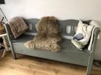 Grijze houten klepbank, Ophalen, Gebruikt, 75 tot 100 cm, Minder dan 150 cm