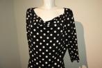 King Louie polkadot stretch jurk zwart wit stippen L, Kleding | Dames, Jurken, Verzenden, Zwart, Maat 42/44 (L), Zo goed als nieuw