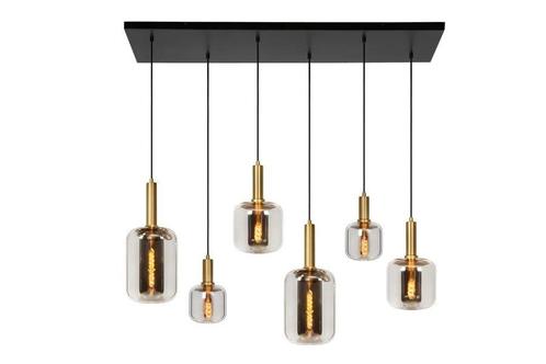 Lucide JOANET - Hanglamp - 6xE27 - Fumé, Huis en Inrichting, Lampen | Hanglampen, Nieuw, 75 cm of meer, Glas, Ophalen of Verzenden