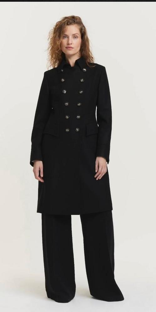 Pauw double breasted wollen jas mt 4 (40), Kleding | Dames, Jassen | Winter, Zo goed als nieuw, Maat 38/40 (M), Zwart, Ophalen