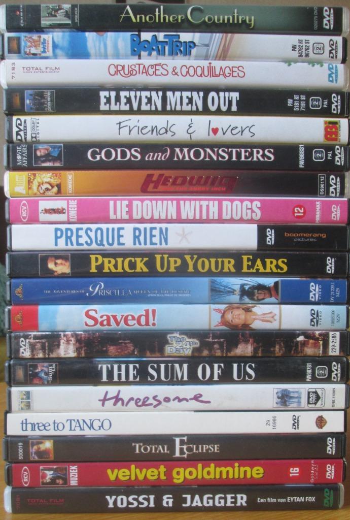 19 Gay DVD's (Geen porno !!!), Cd's en Dvd's, Dvd's | Overige Dvd's, Zo goed als nieuw, Boxset, Vanaf 12 jaar, Ophalen