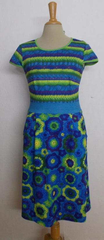 Blauw/groen print jurkje van Lien & Giel! M beschikbaar voor biedingen