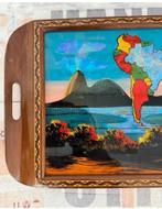 Antiek Braziliaanse Houten Dienblad Zuid-Amerika 1920-1930, Ophalen of Verzenden