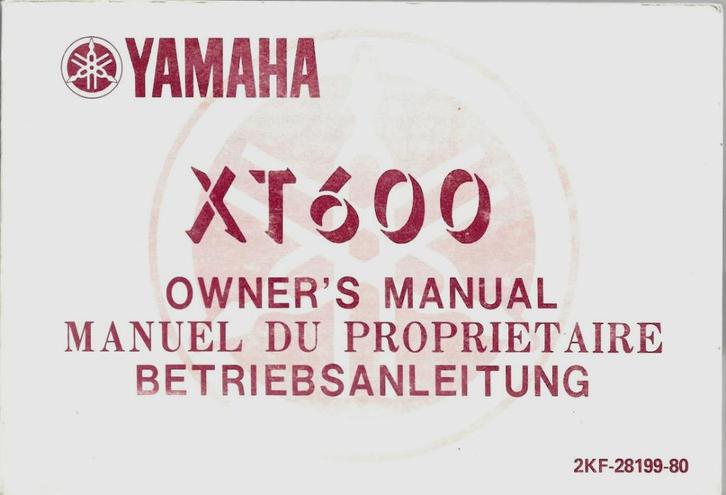 Yamaha XT600 manual handleiding (2894z) motor, Motoren, Handleidingen en Instructieboekjes, Yamaha, Verzenden