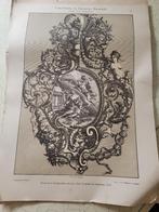 oude prent barok op dik papier, Gebruikt, Ophalen of Verzenden, Voor 1940, Prent