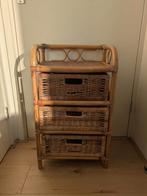 Bamboe/rotan ladekastje/nachtkastje, Ophalen, Minder dan 50 cm, Gebruikt, Minder dan 100 cm