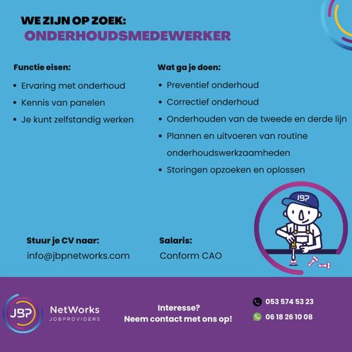 Onderhoudsmedewerker, Vacatures, Vacatures | Techniek, Vanaf 1 jaar, Vast contract, 33 - 40 uur