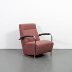 1x Leolux Scylla Fauteuil Hoog Oudroze/Wit - Blokmotief