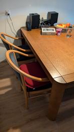Eikenhouten Eethoek met 4 Stoelen, Huis en Inrichting, Tafels | Eettafels, Ophalen, Eikenhout, 50 tot 100 cm, Zo goed als nieuw
