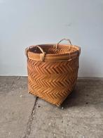 Rieten Mandje - Handgemaakt, Huis en Inrichting, Mand, Vierkant, Ophalen of Verzenden, Zo goed als nieuw