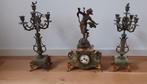 Antiek Frans Kaststel met Klok en Kandelaars, Antiek en Kunst, Ophalen, Koper of Brons
