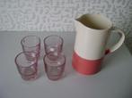 Drinkkan met 4 glazen, Huis en Inrichting, Keuken | Servies, Ophalen, Overige typen, Nieuw, Glas