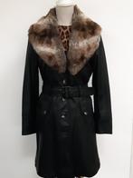 Luxe echt zwartleren lange jas van zacht echt leer, Kleding | Dames, Ophalen of Verzenden, Nieuw, Maat 36 (S), Zwart