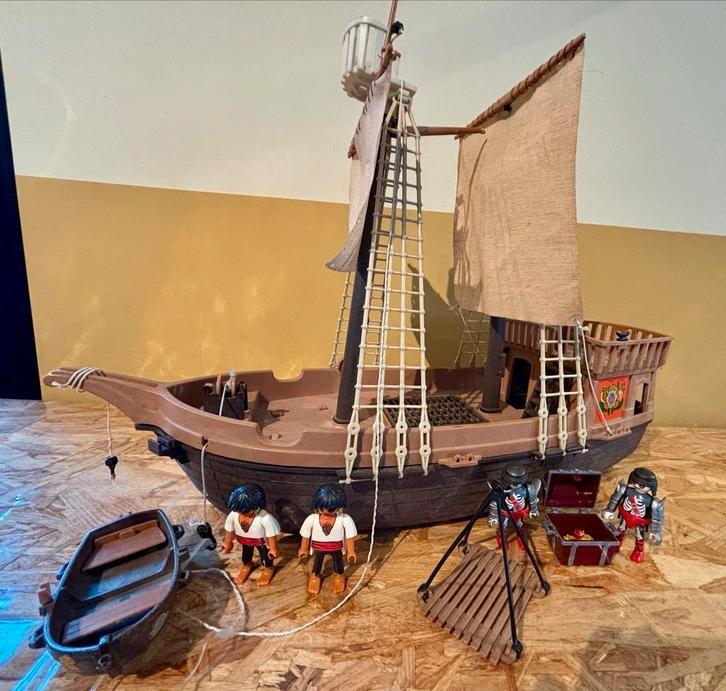 Playmobil Piratenschip met Fort Piraten en Schatkist, Kinderen en Baby's, Speelgoed | Playmobil, Gebruikt, Complete set, Ophalen of Verzenden