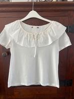 Z.g.a.n wit Shirtje met Pierrot kraag en korte mouw maat 40, Kleding | Dames, Maat 38/40 (M), Wit, Ophalen of Verzenden, Zo goed als nieuw