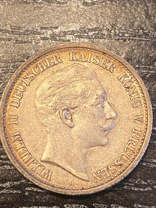 Zilveren Duitse 2 Mark 1912, Postzegels en Munten, Munten | Europa | Niet-Euromunten, Losse munt, Duitsland, Zilver, Verzenden